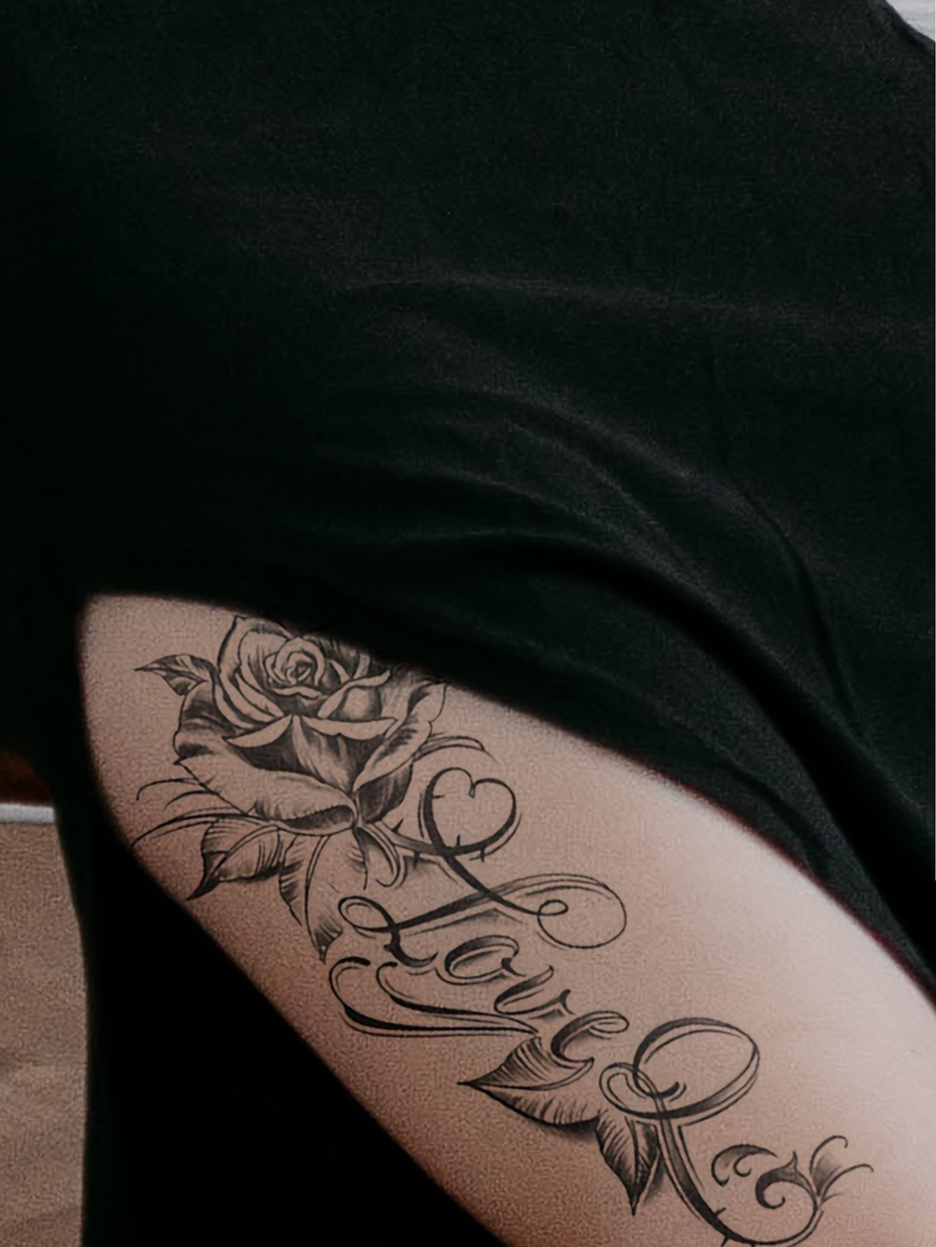 Rose and Love Letter Tattoo Sticker